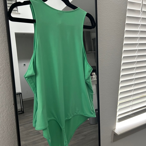 Express Body Contour Compression Silky High Neck Thong Bodysuit - Picture 3 of 4